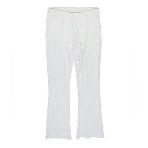 Maje - White Lace Crocheted Flare Pants M